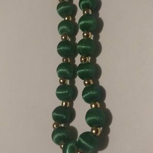 Vintage Silk and gold beaded Necklace
